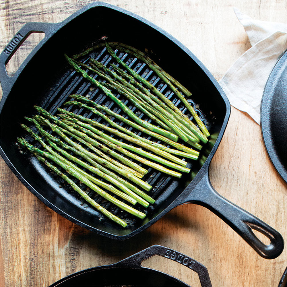 LODGE 10.5 Inch Square Cast Iron Grill Pan
