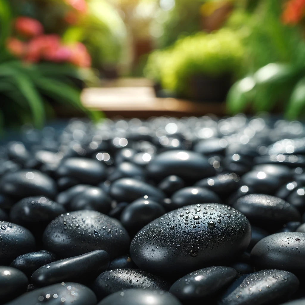 Black Polished Pebbles
