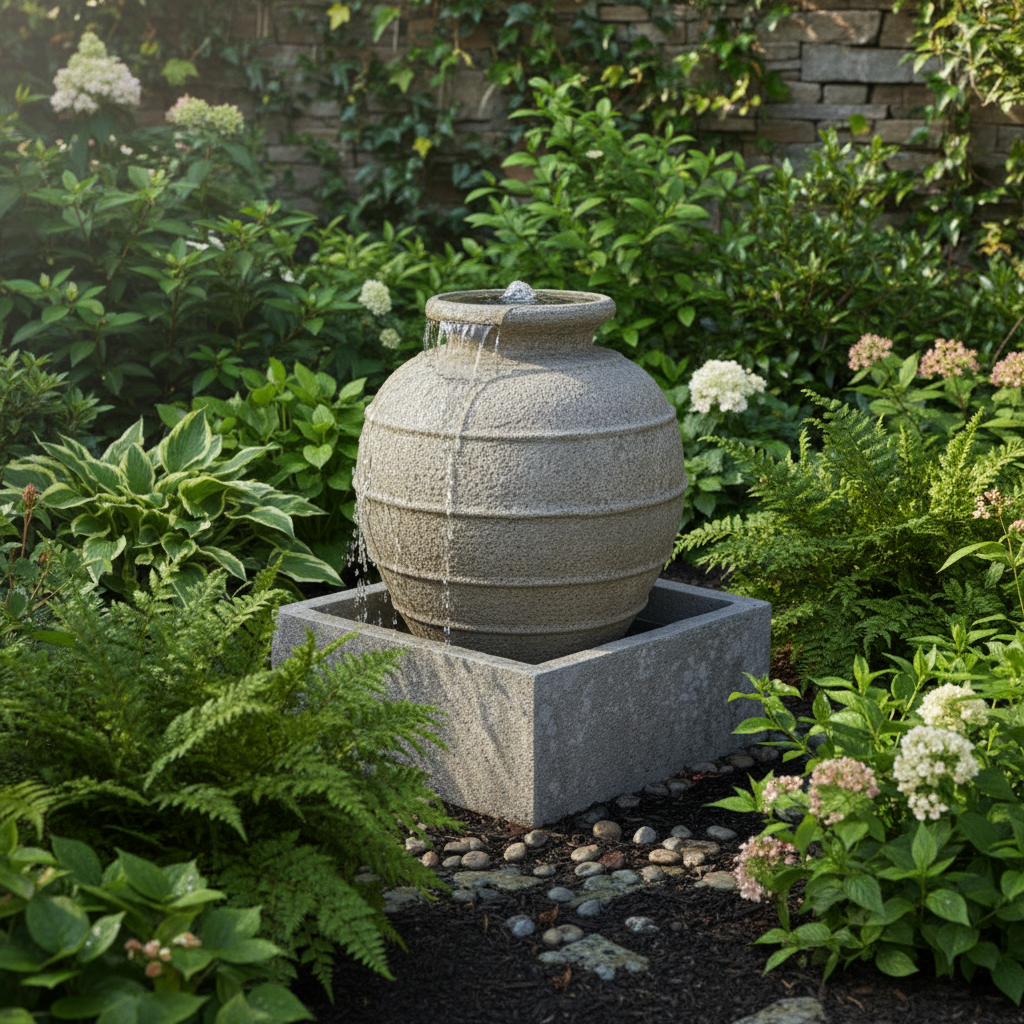 India Stone Urn Water Feature