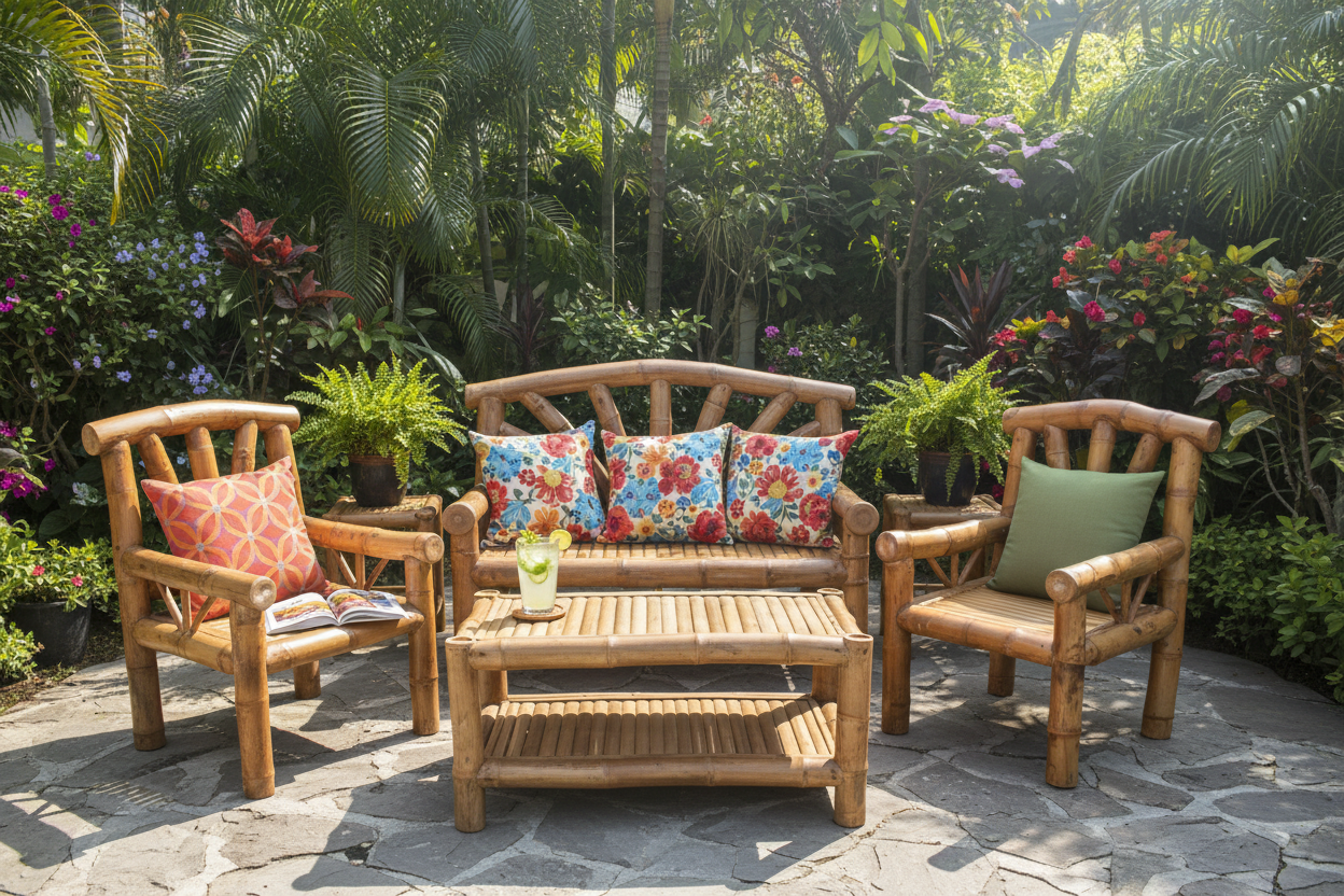 Bamboo Living Room Set of 4