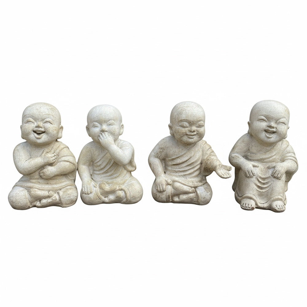 Sitting Shaolin Set of 4 Garden Statues