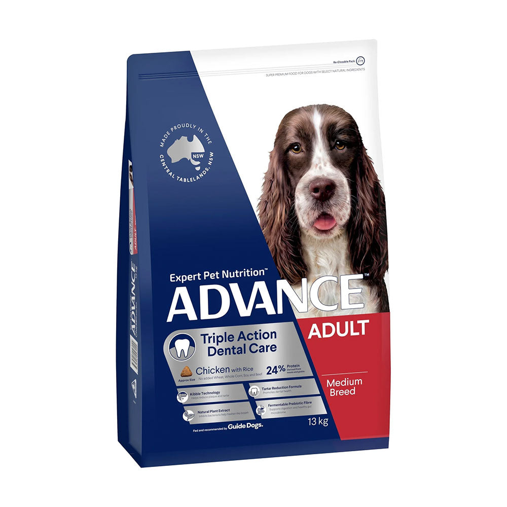 ADVANCE Dental Care Triple Action Adult Medium Breed Chicken with Rice Dry Dog Food
