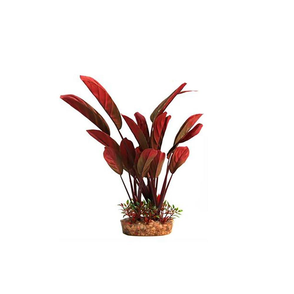 AQUA ONE Silk Plant Red Echinodorus with Gravel Base