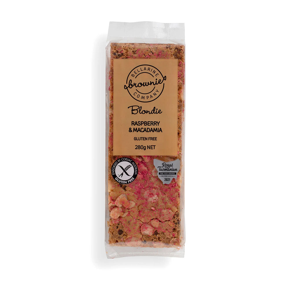 BELLARINE BROWNIE COMPANY Raspberry & Macadamia Blondie