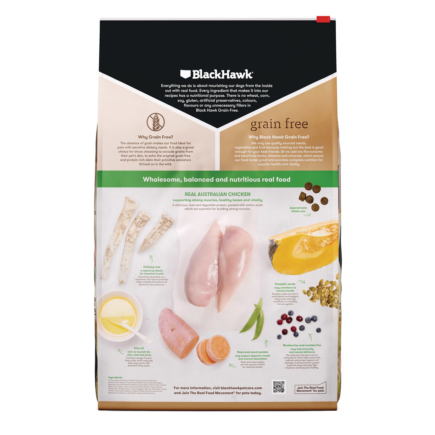 BLACK HAWK Grain Free Adult Large Breed Chicken - 15kg