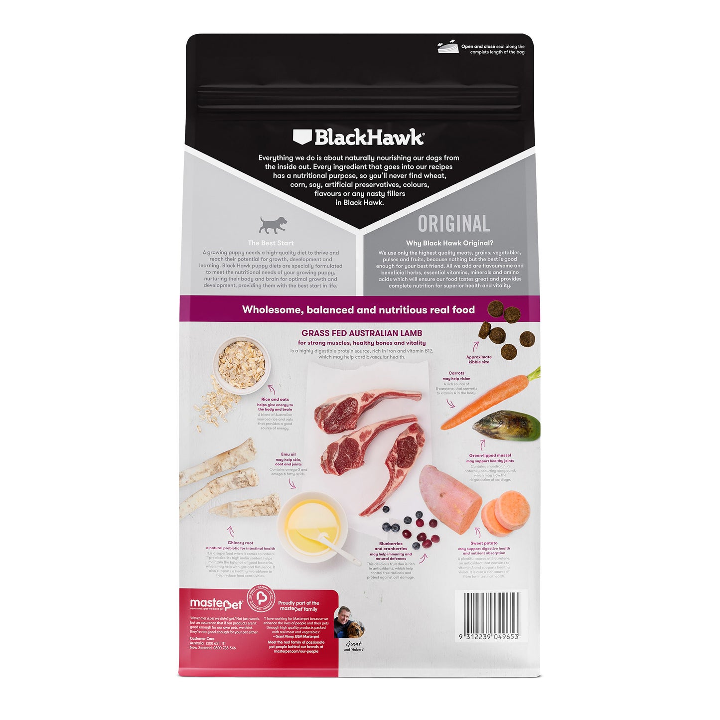 BLACK HAWK Original Puppy Large Breed Lamb & Rice