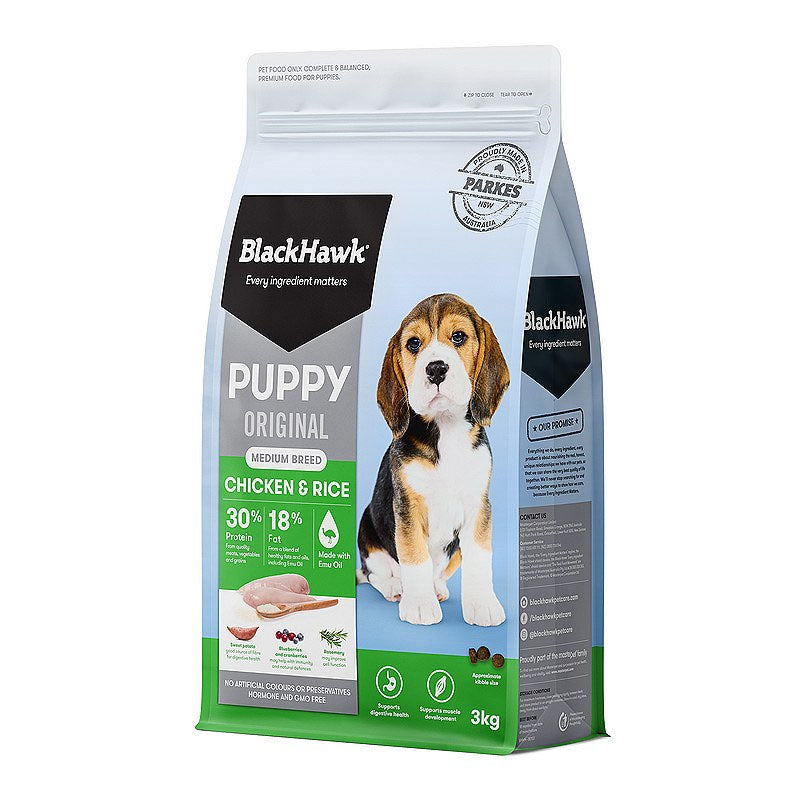 BLACK HAWK Original Puppy Medium Breed Chicken & Rice