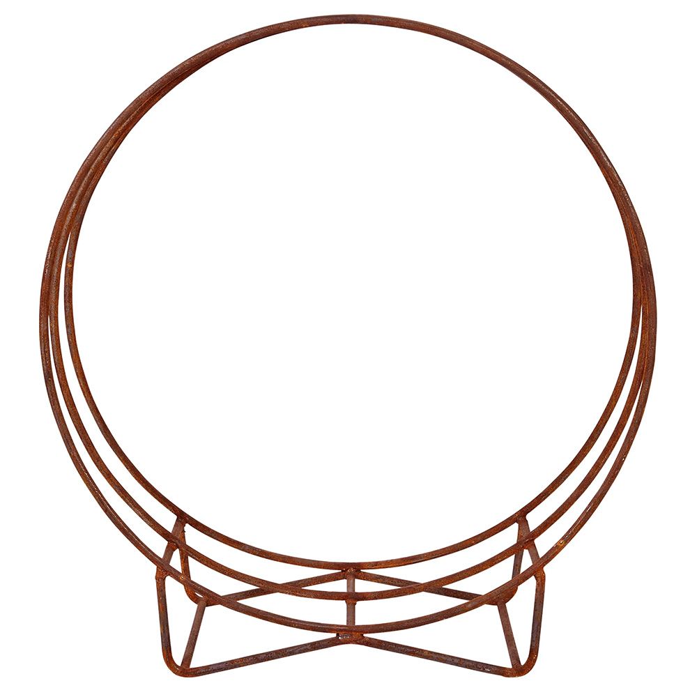 Corten Steel Circle Firewood Rack