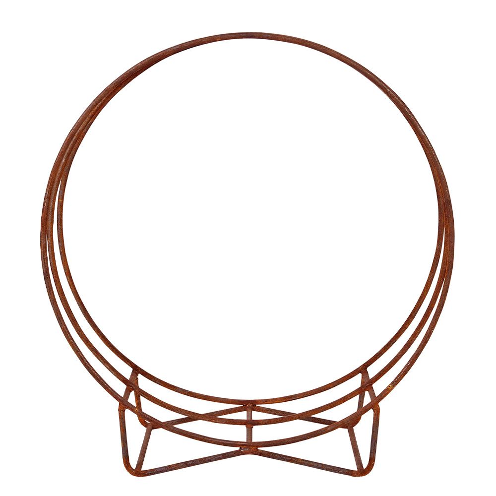 Corten Steel Circle Firewood Rack