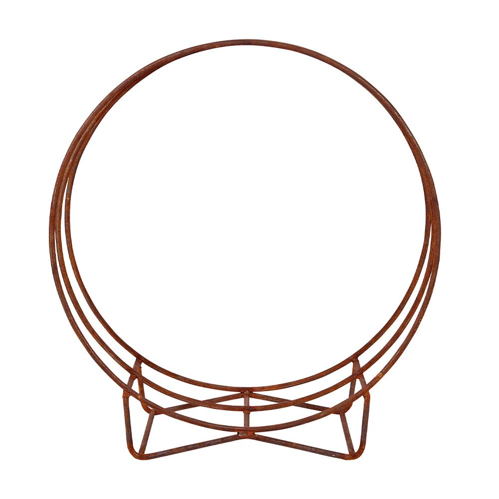 Corten Steel Circle Firewood Rack