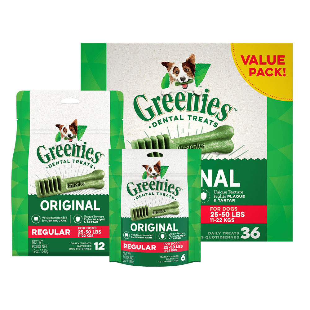 GREENIES Original Regular Dental Dog Treats For Dogs 11 - 22 kgs