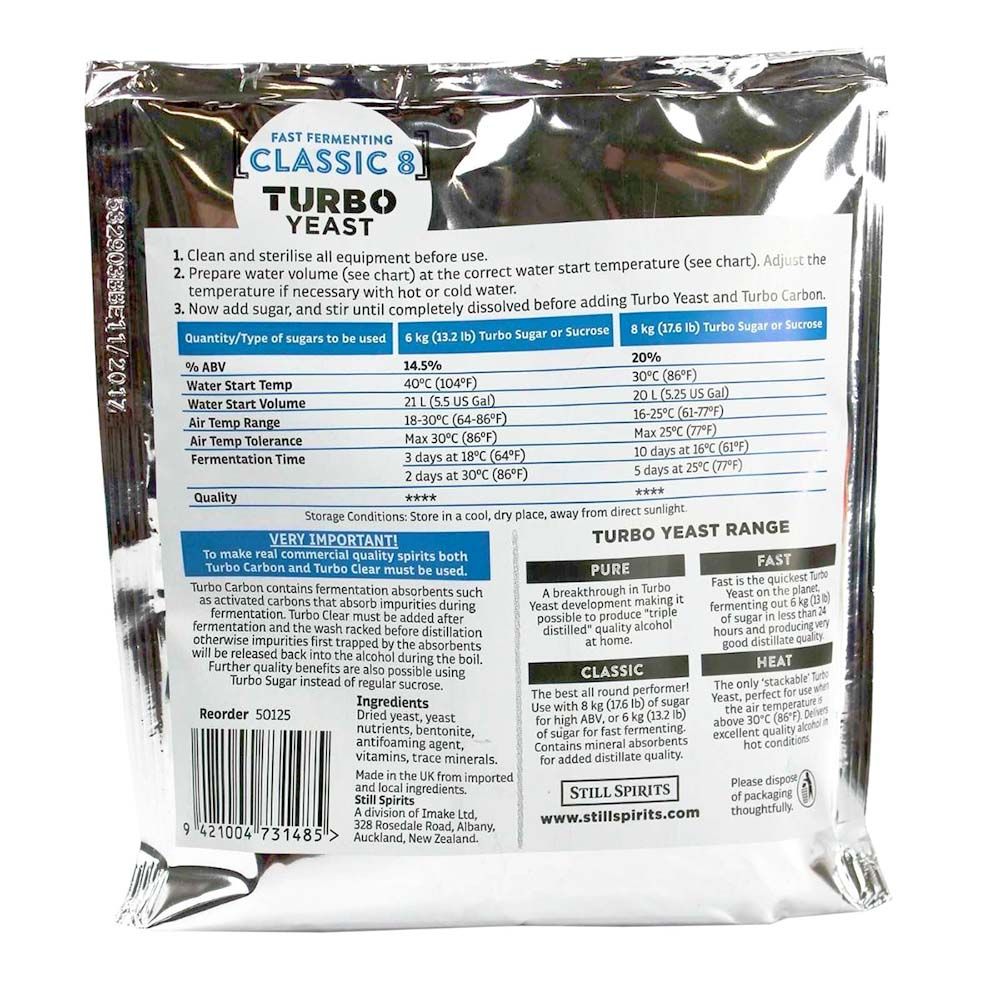 STILL SPIRITS Classic 8 Turbo - Yeast, Carbon & Clear - Complete Alcohol Making Kit