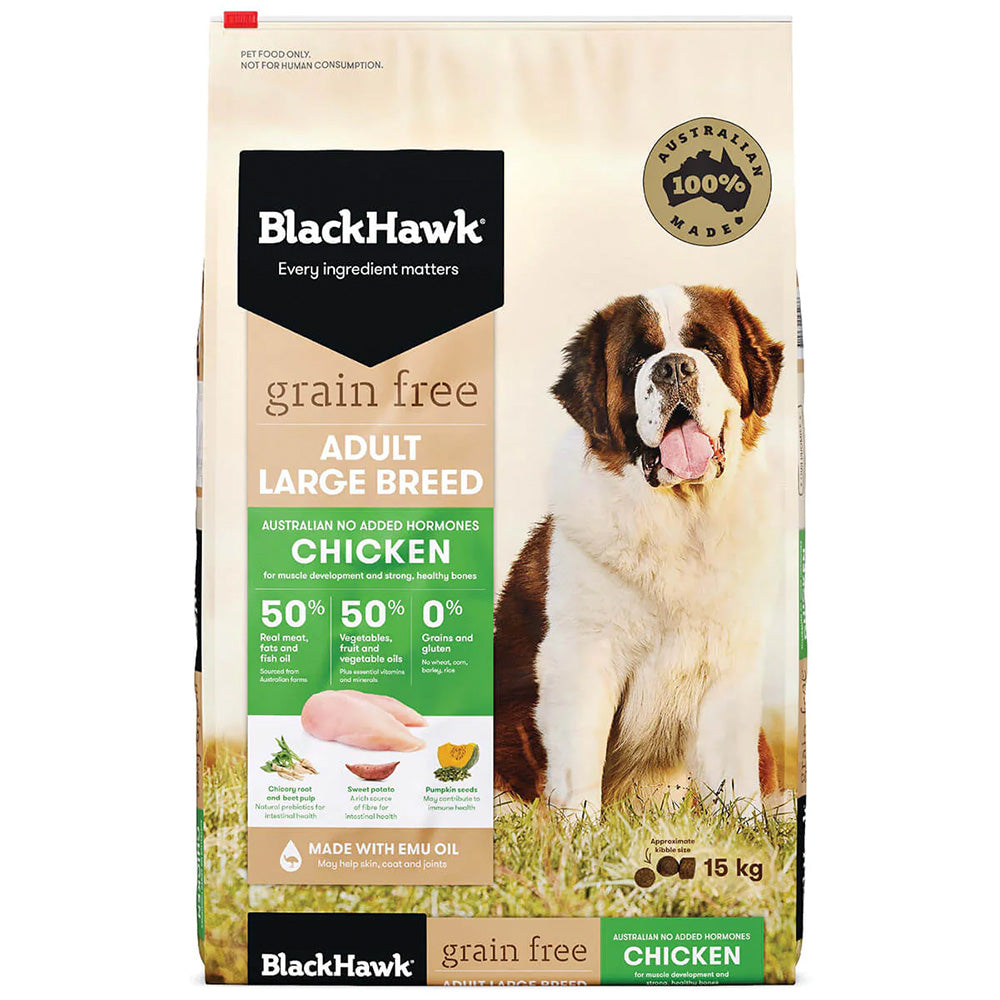 Black Hawk Grain Free Large Breed Adult Chicken 15Kg