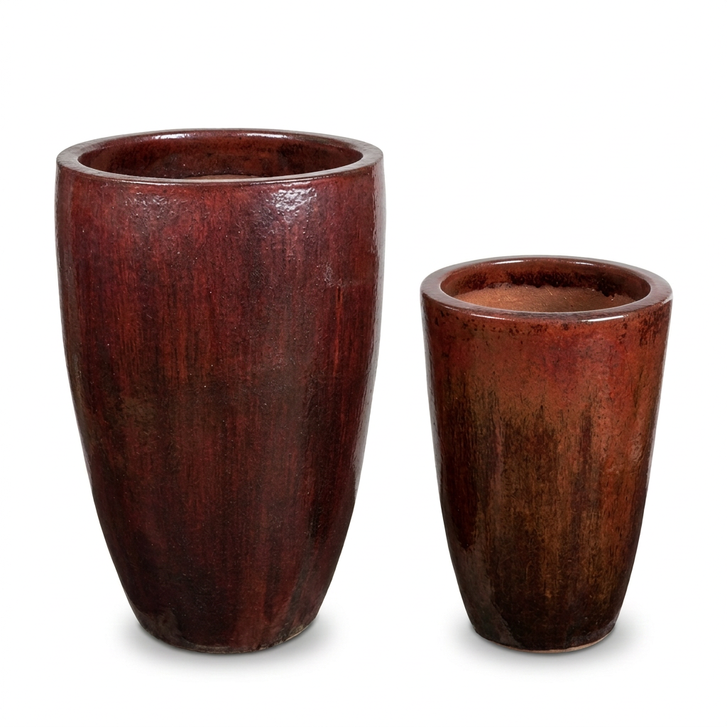 Lam Thanh Rubicund Glazed Terracotta Garden Pot