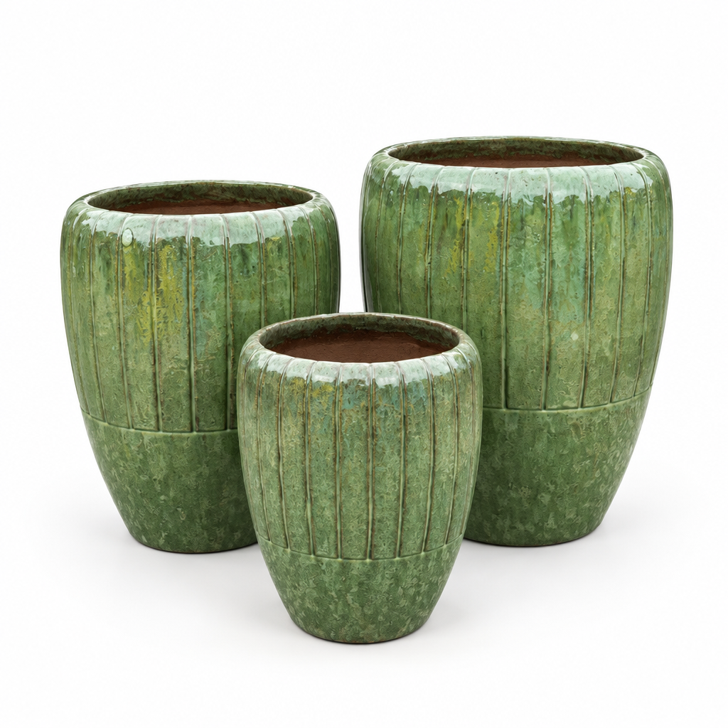 Lam Thanh Wasabi Glazed Terracotta Garden Pot
