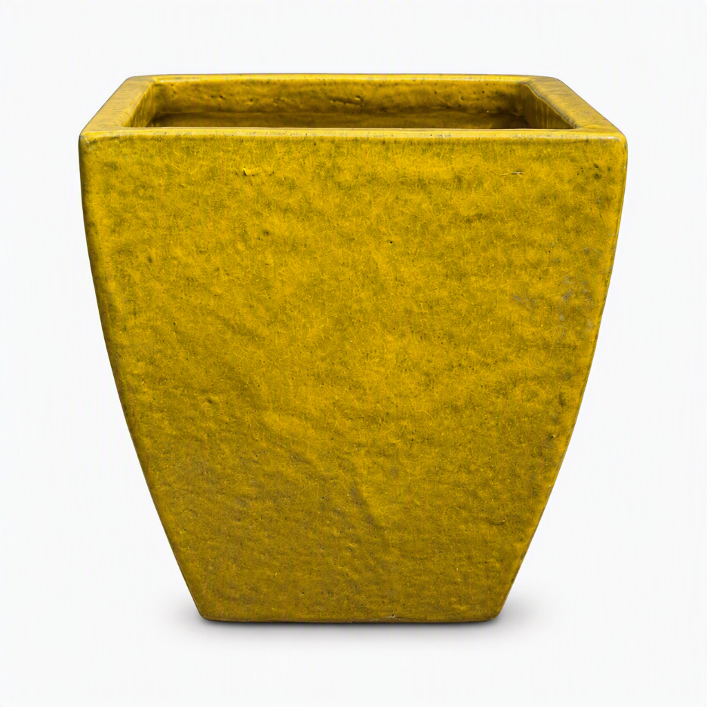 Terracotta Works Mega Milano Glazed Terracotta Garden Pot Yellow Mist