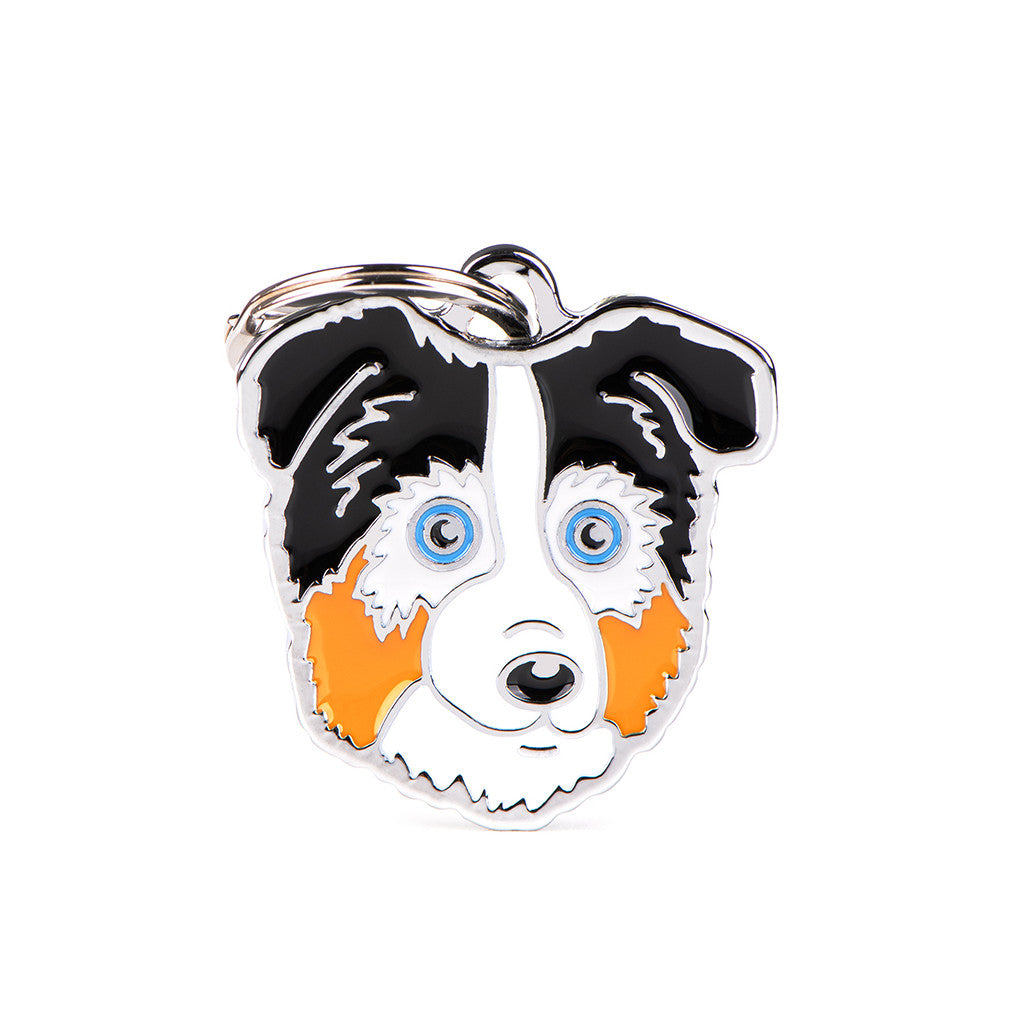 MY FAMILY Friends Blue Merle Australian Shepherd ID Tag