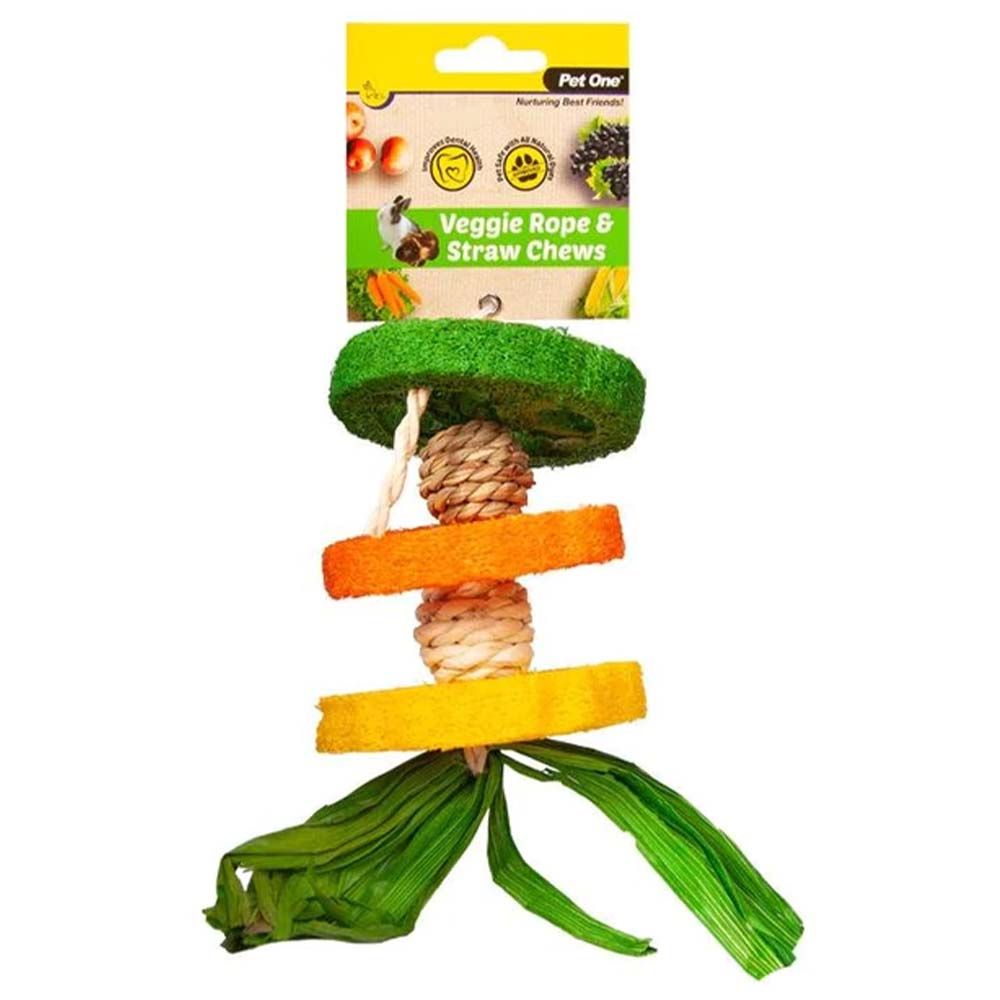 PET ONE Veggie Rope And Straw Chew Hanging Hula