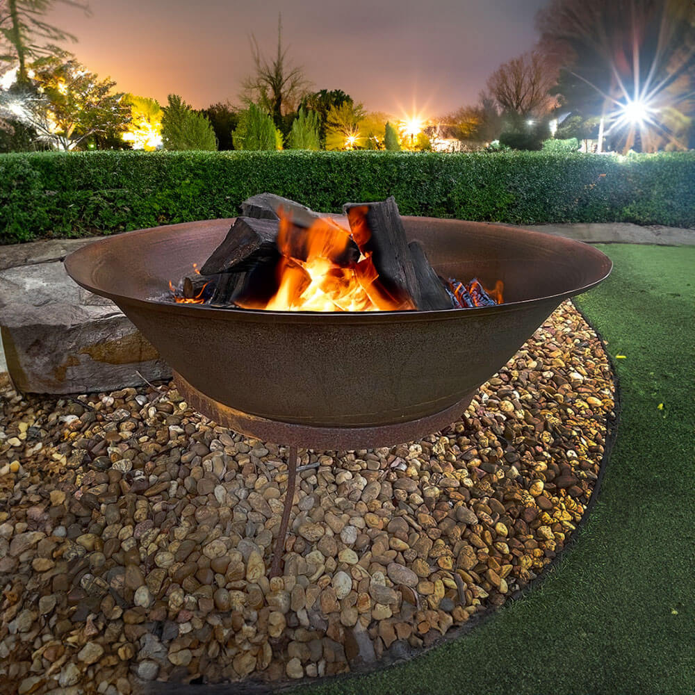 Round Fire Pit with Stand