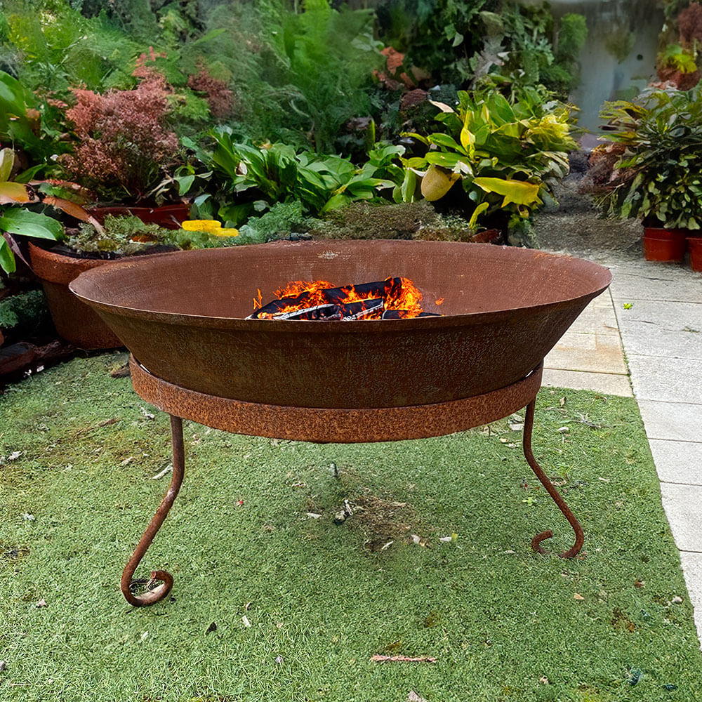 Round Fire Pit with Stand