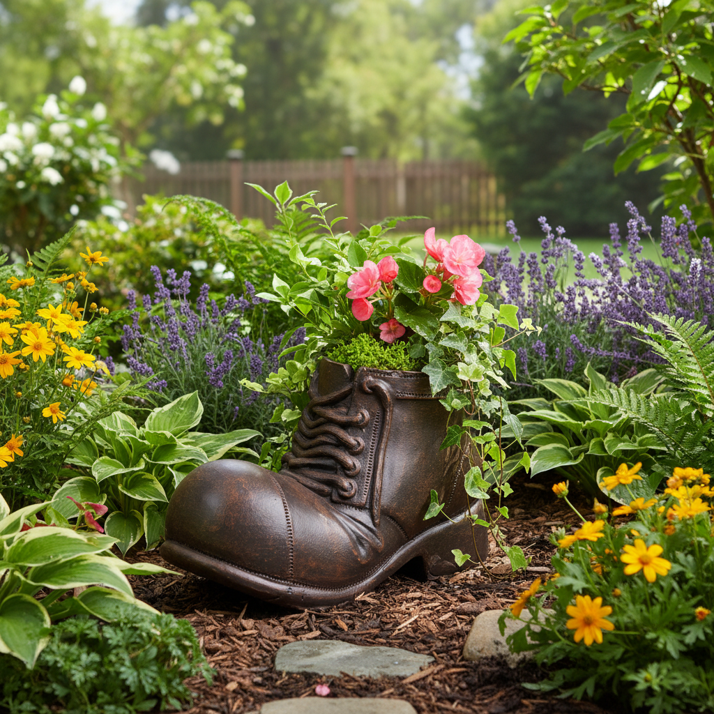 Rustic Boot Planter Pot