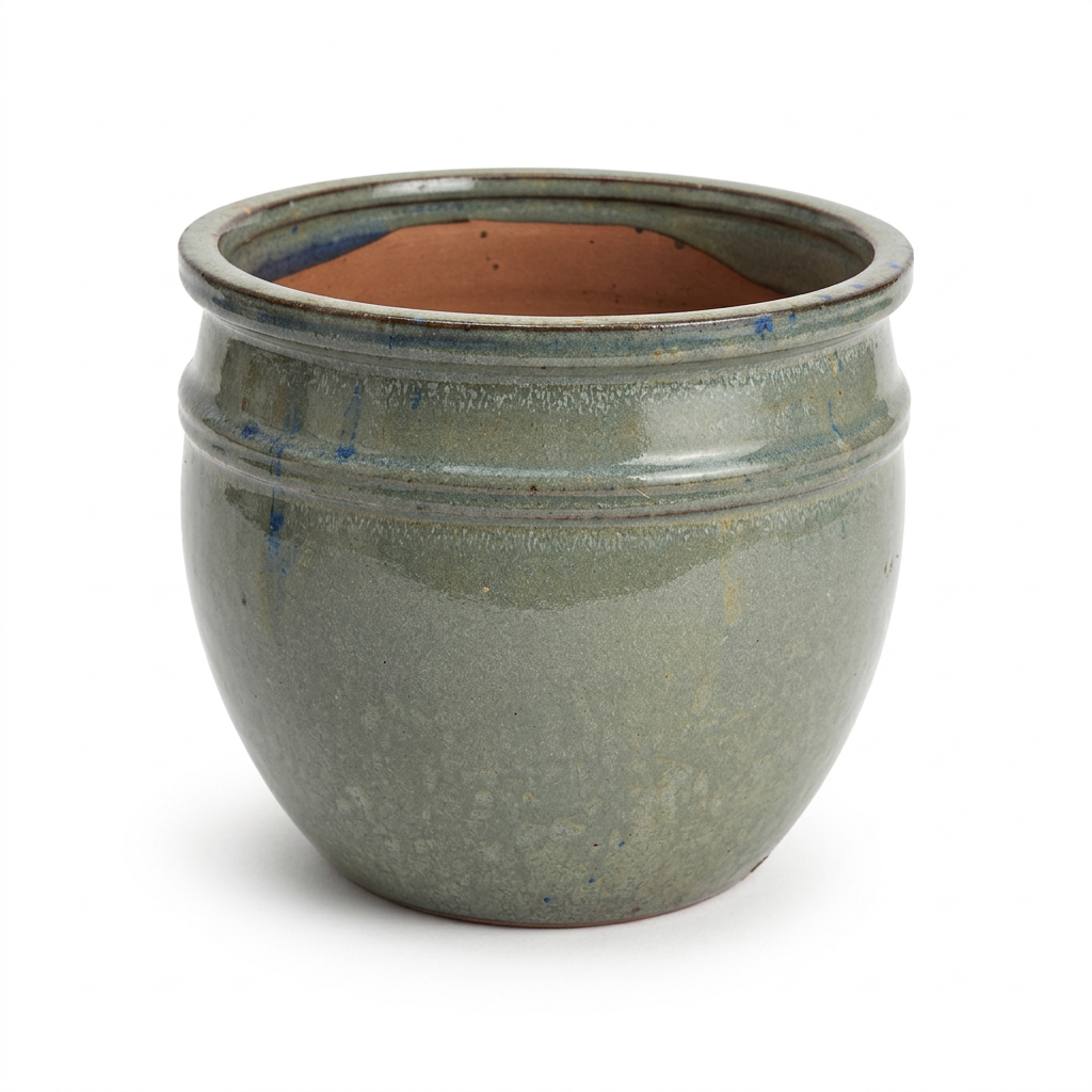 Terracotta Works Magnum Glazed Terracotta Garden Pot Blue Mood