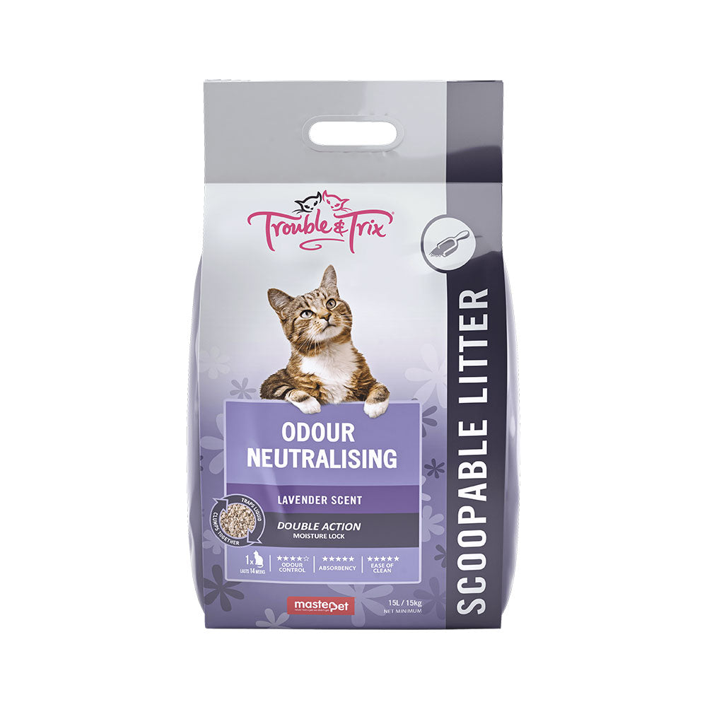 TROUBLE & TRIX Clumping Cat Litter - Lavender Scent