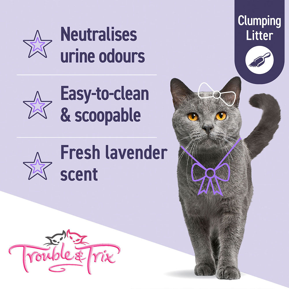 TROUBLE & TRIX Clumping Cat Litter - Lavender Scent