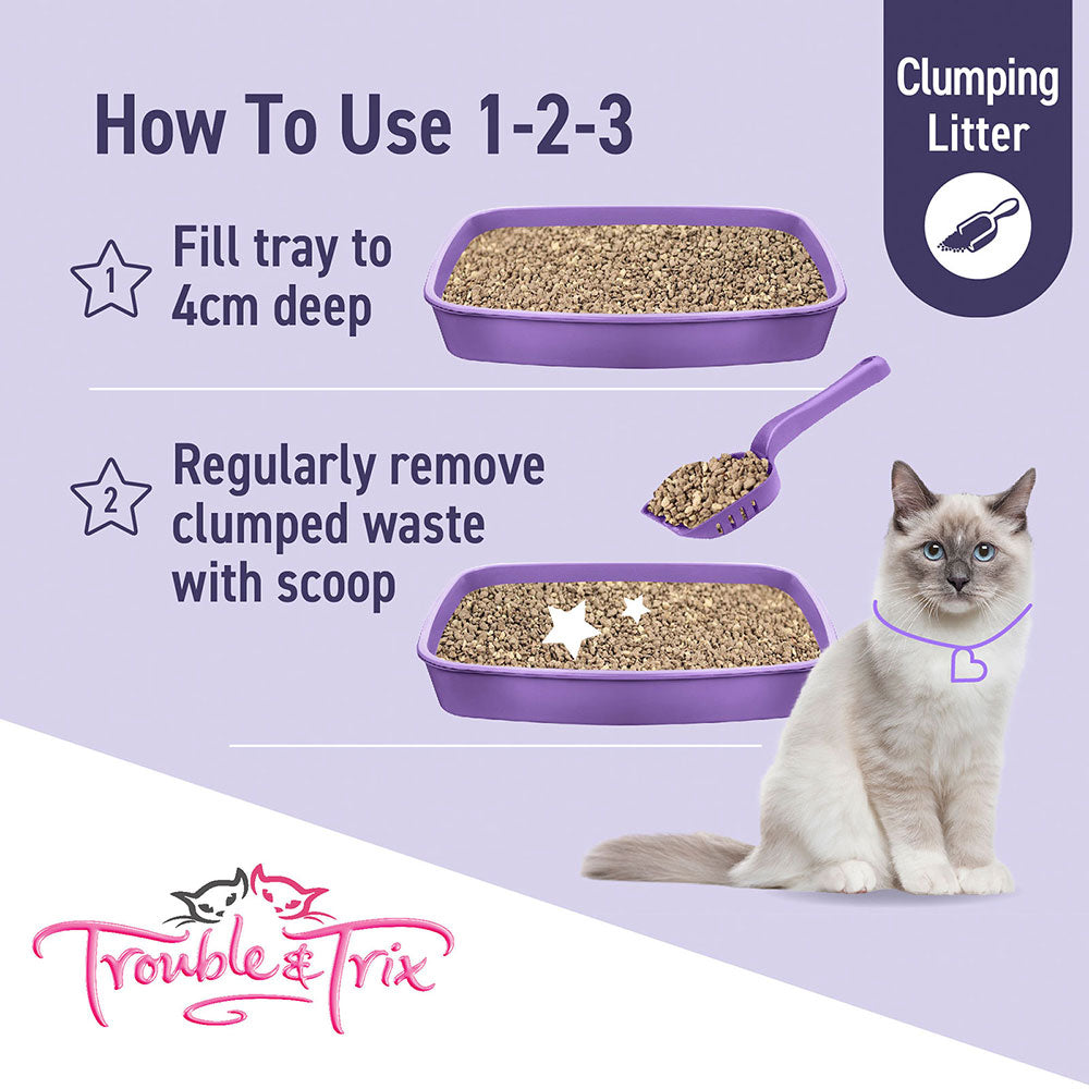 TROUBLE & TRIX Clumping Cat Litter - Lavender Scent