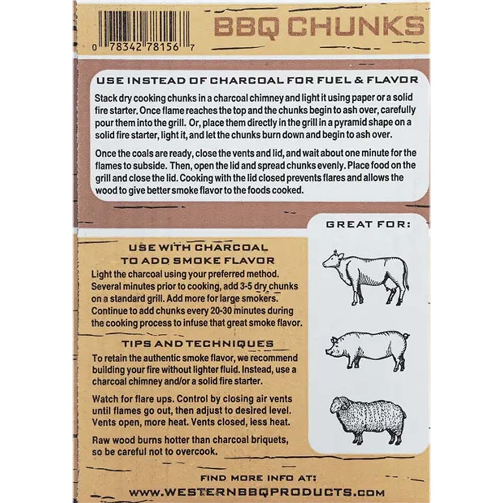 Western BBQ Smoking Wood Chunks Pecan