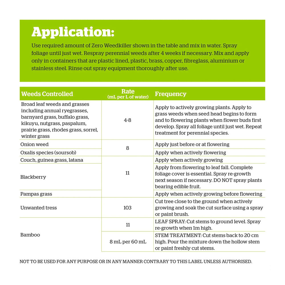 YATES 490g/L Zero Weed Killer Super Concentrate