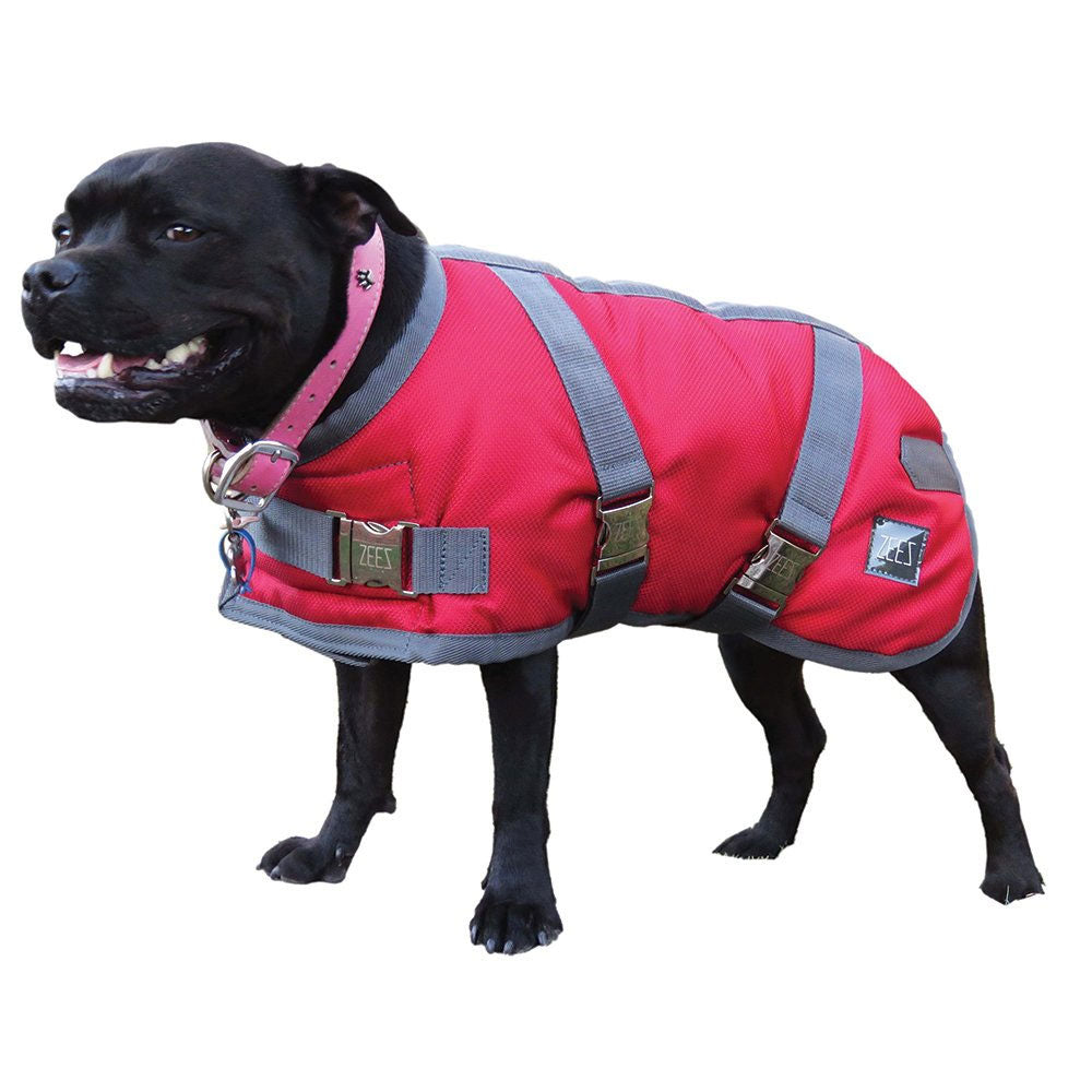 ZEEZ Supreme Dog Coat Ruby Red/Grey