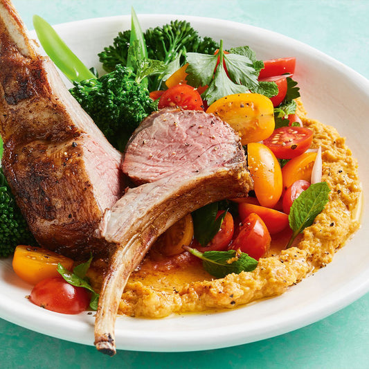 Wallington's Local Pantry Recipe - Lamb Backstrap with Roast Pumpkin Hummas