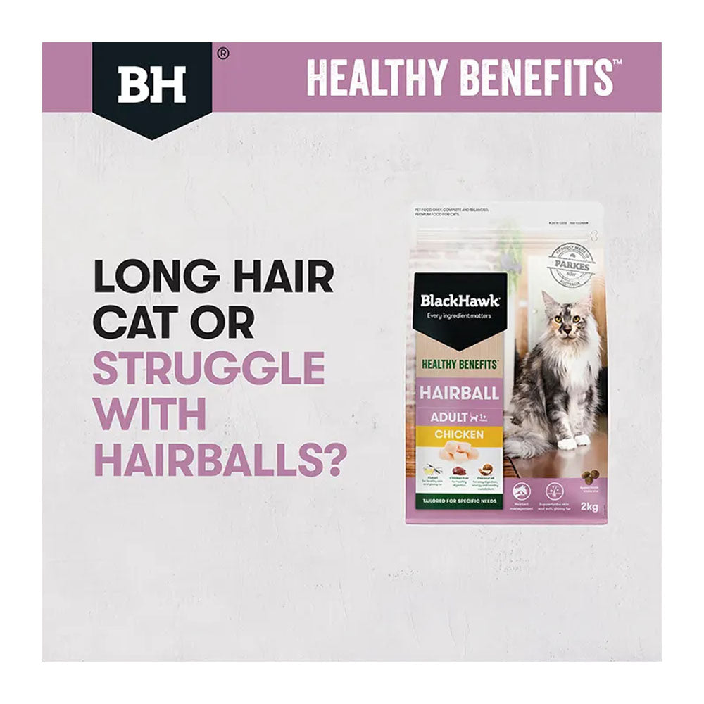 BLACK HAWK Healthy Benefits Hairball Chicken Adult Cat