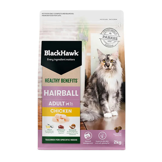 BLACK HAWK Healthy Benefits Hairball Chicken Adult Cat