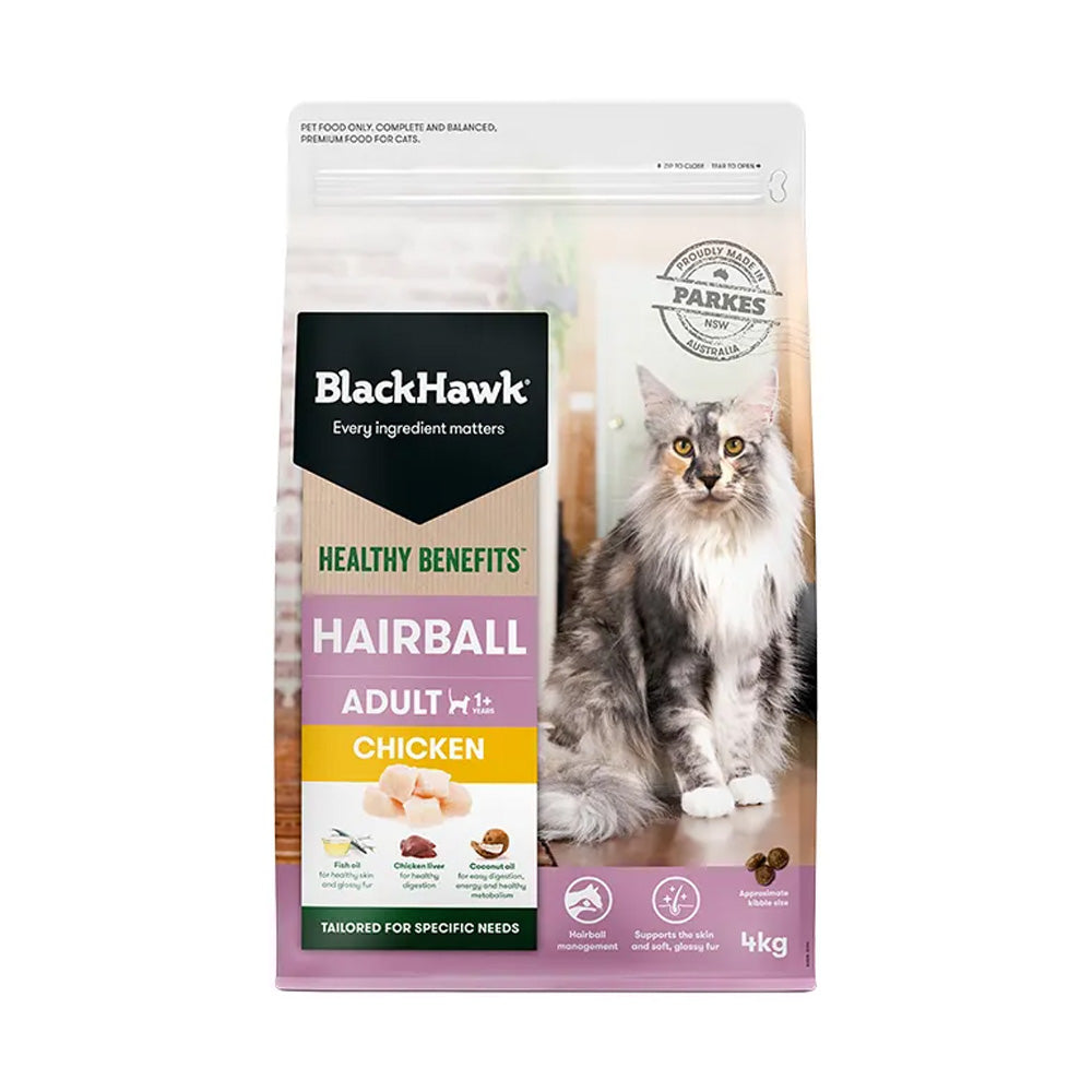 BLACK HAWK Healthy Benefits Hairball Chicken Adult Cat