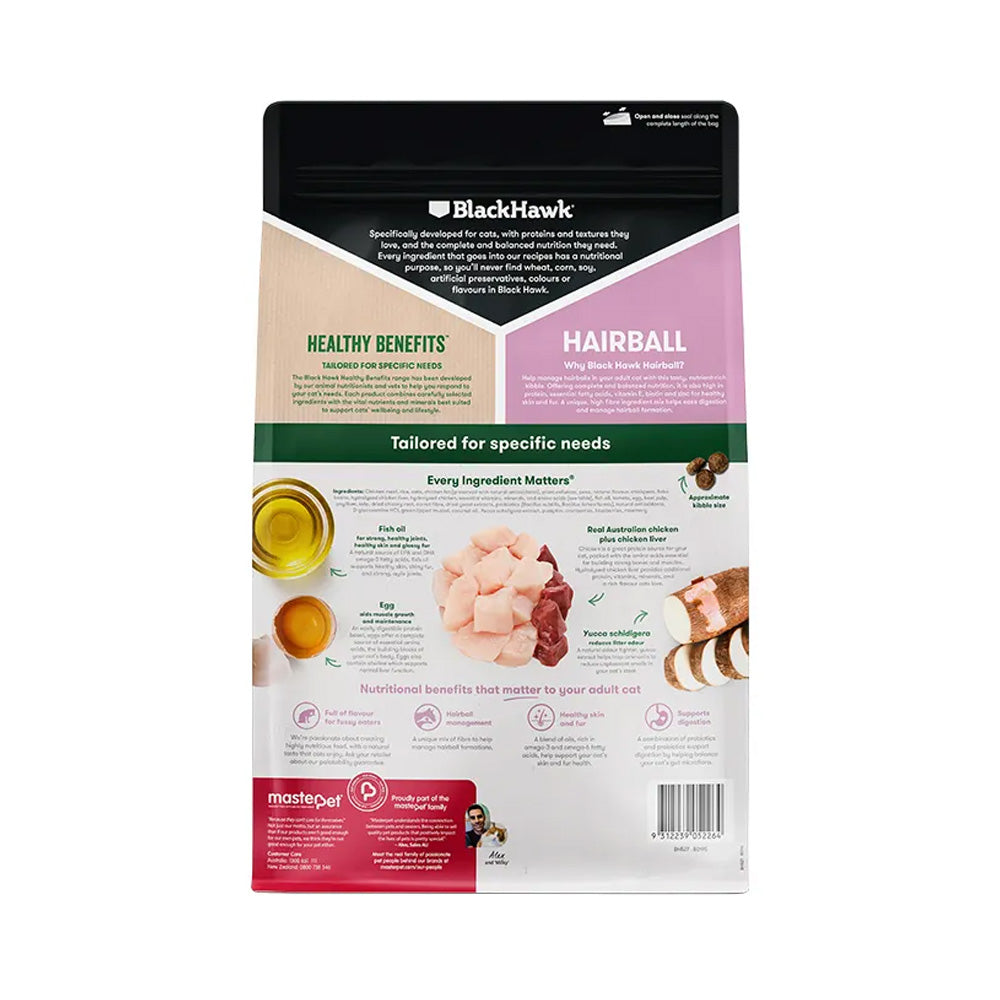 BLACK HAWK Healthy Benefits Hairball Chicken Adult Cat