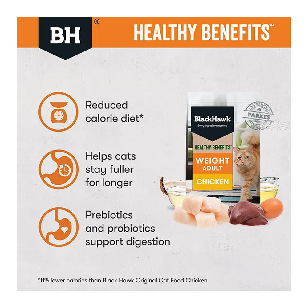 BLACK HAWK Healthy Benefits Weight Chicken Adult Cat