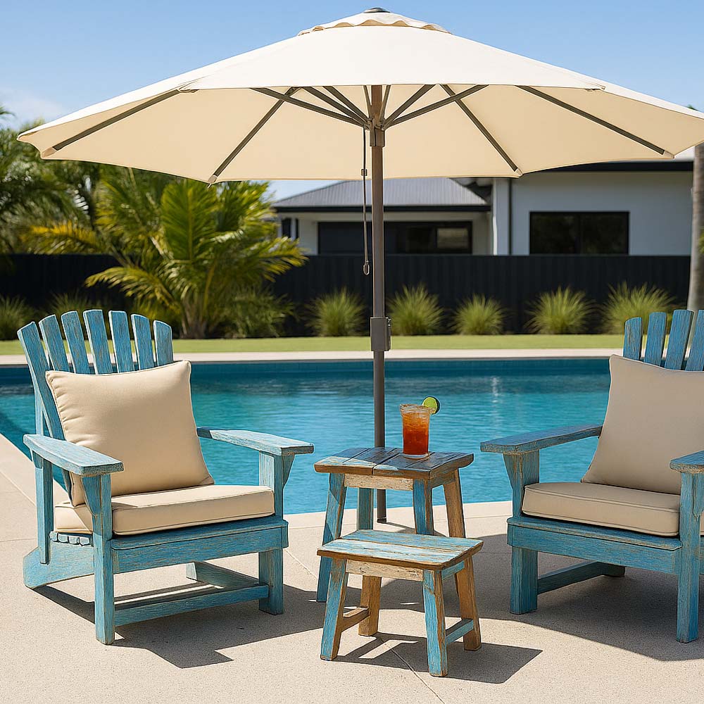 Kipas Boatwood Blue End Stool