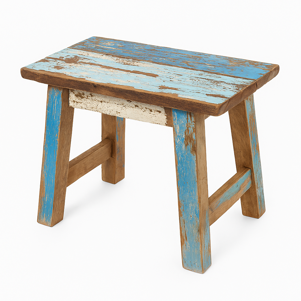 Boatwood Blue End Stool