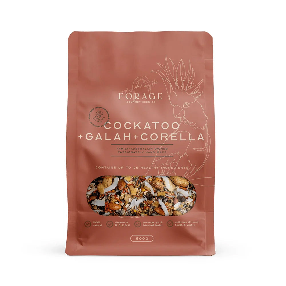 FORAGE GOURMET BIRD SEED Cockatoo, Galah & Corella