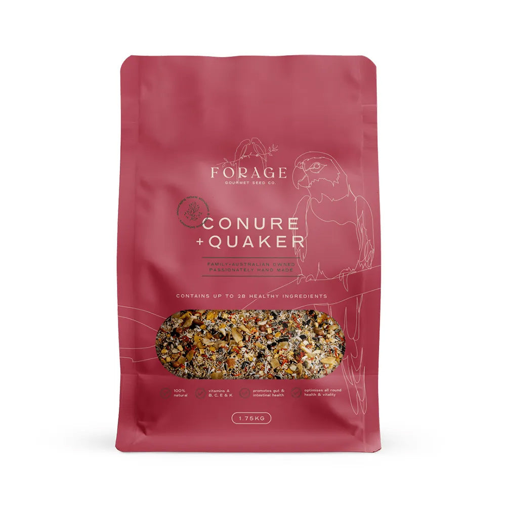 FORAGE GOURMET BIRD SEED Conure & Quaker Specialty Blend