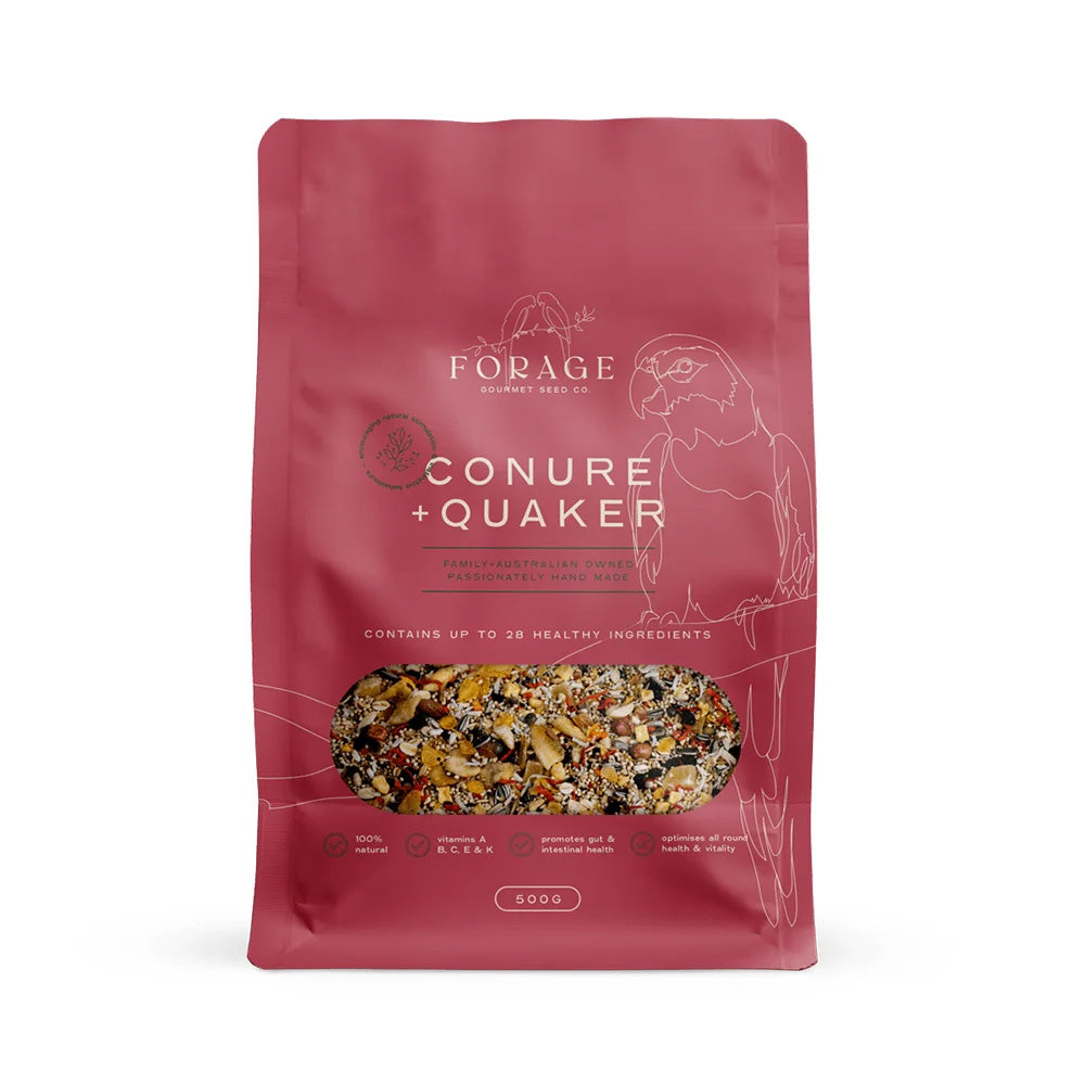 FORAGE GOURMET BIRD SEED Conure & Quaker Specialty Blend