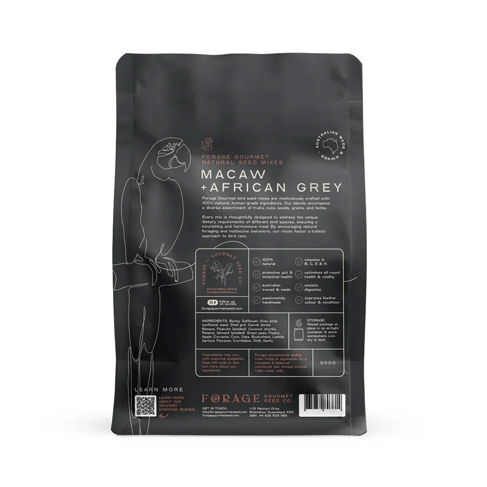 FORAGE GOURMET BIRD SEED Macaw & African Grey