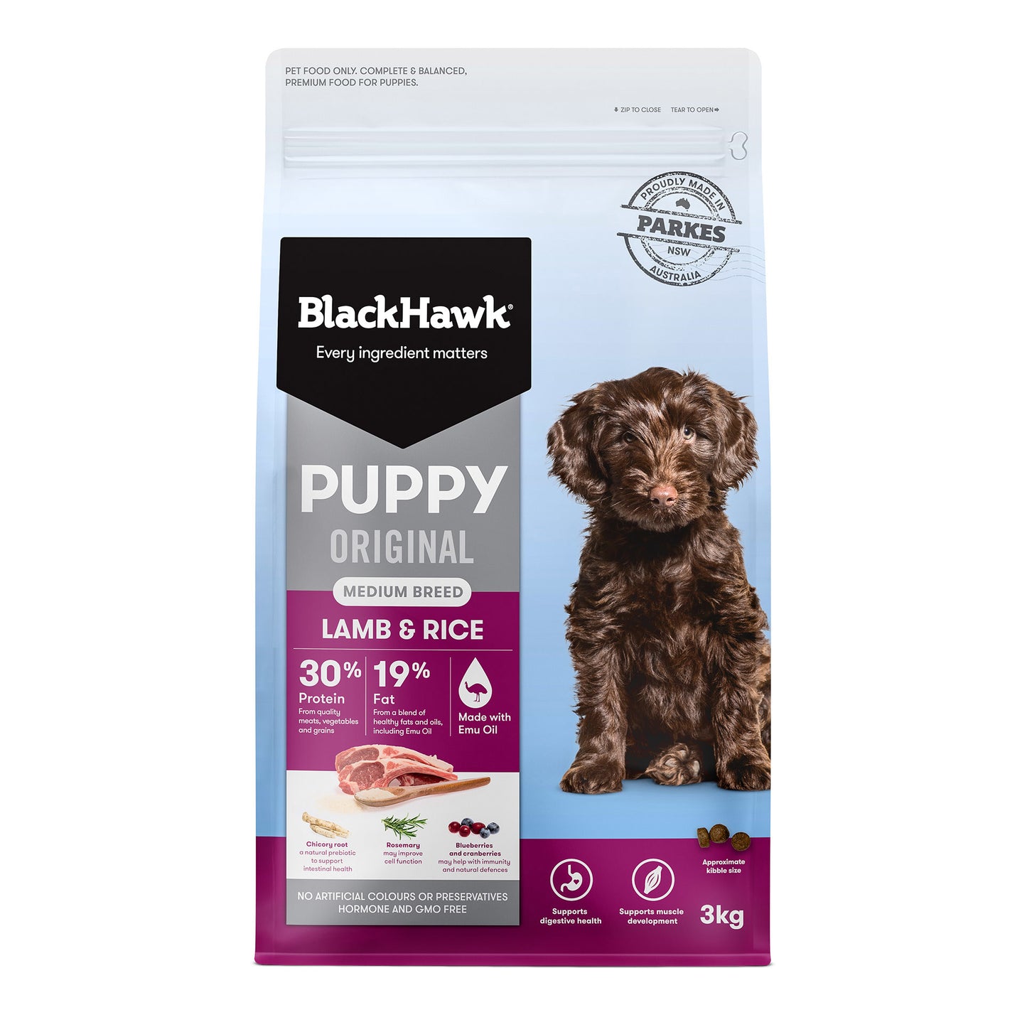 BLACK HAWK Original Puppy Medium Breed Lamb & Rice