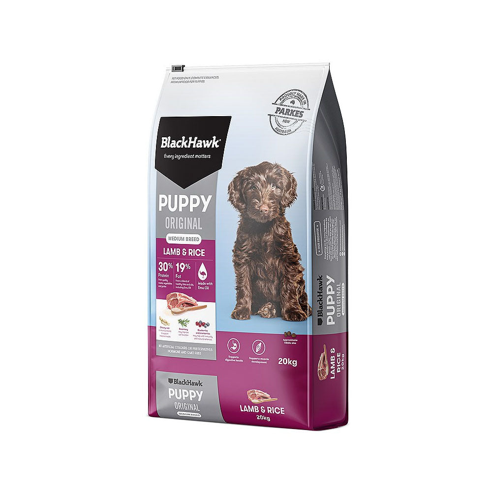 BLACK HAWK Original Puppy Medium Breed Lamb & Rice