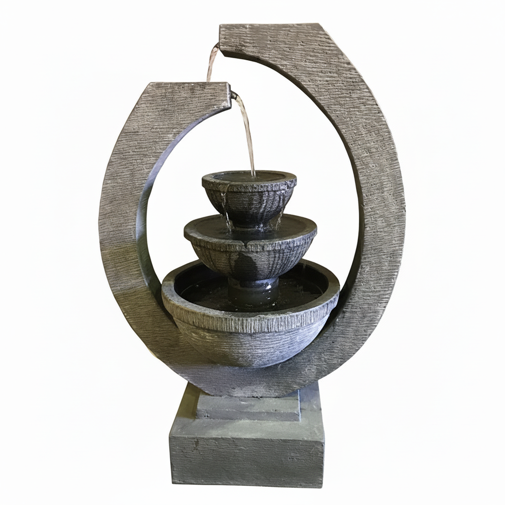 Tranquil Cascade Triple‑Bowl Garden Water Feature