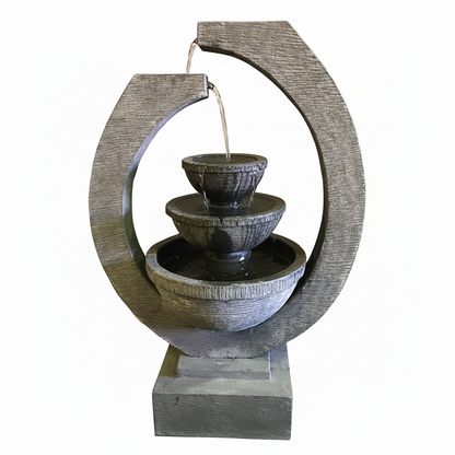 Tranquil Cascade Triple‑Bowl Garden Water Feature