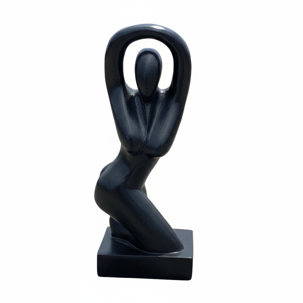 Abstract Black Figure Sculpture White Background