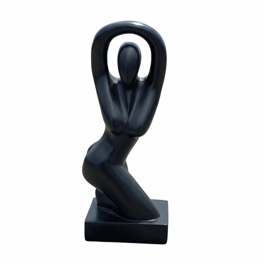 Abstract Black Figure Sculpture White Background